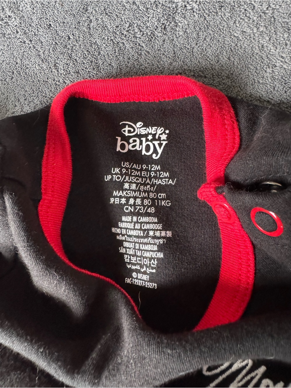 Disney Black & Red Minnie Mouse Polka Dot Skirt Onesie - Picture 3 of 4